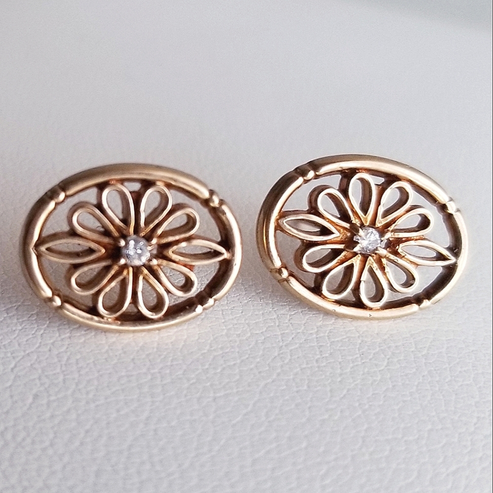 10K Gold Diamond Avon Earrings